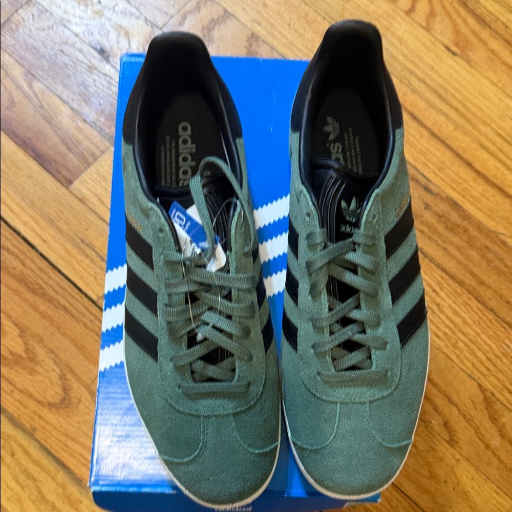 Adidas Gazelle Men's Olive and Black Sneakers